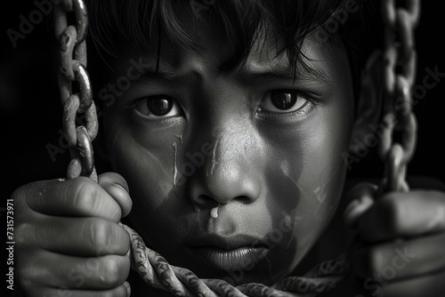 human rights close up of kid crying black and white photography