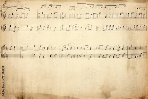 Paper copyspace Musical old vintage sheet art textured paper note antique page melody background
