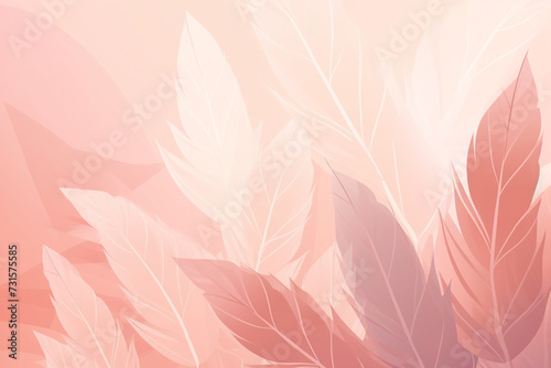Pink background leaves in the corner Generation AI