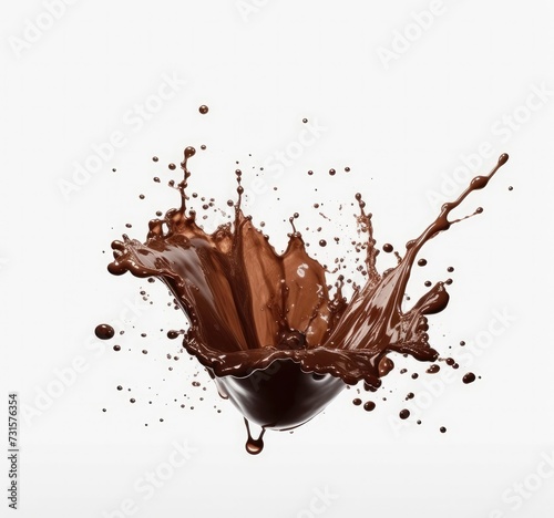 Chocolate splash stock isolated on white background
