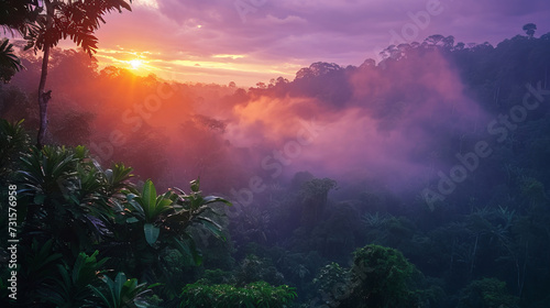 Beautiful and stunning majestic landscape of the tropical rainforest