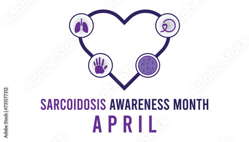 Vector illustration on the theme of Sarcoidosis awareness month observed each year during April banner, Holiday, poster, card and background design.