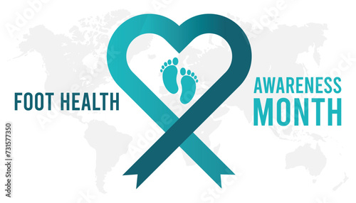 Vector illustration on the theme of Foot health awareness month observed each year during April banner, Holiday, poster, card and background design.