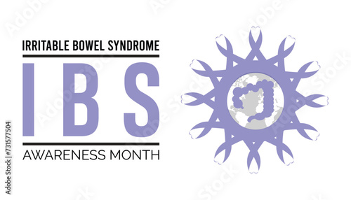 Vector illustration on the theme of Irritable Bowel Syndrome Awareness Month observed each year during April banner, Holiday, poster, card and background design.