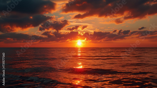 Sunset over the sea, beautiful view