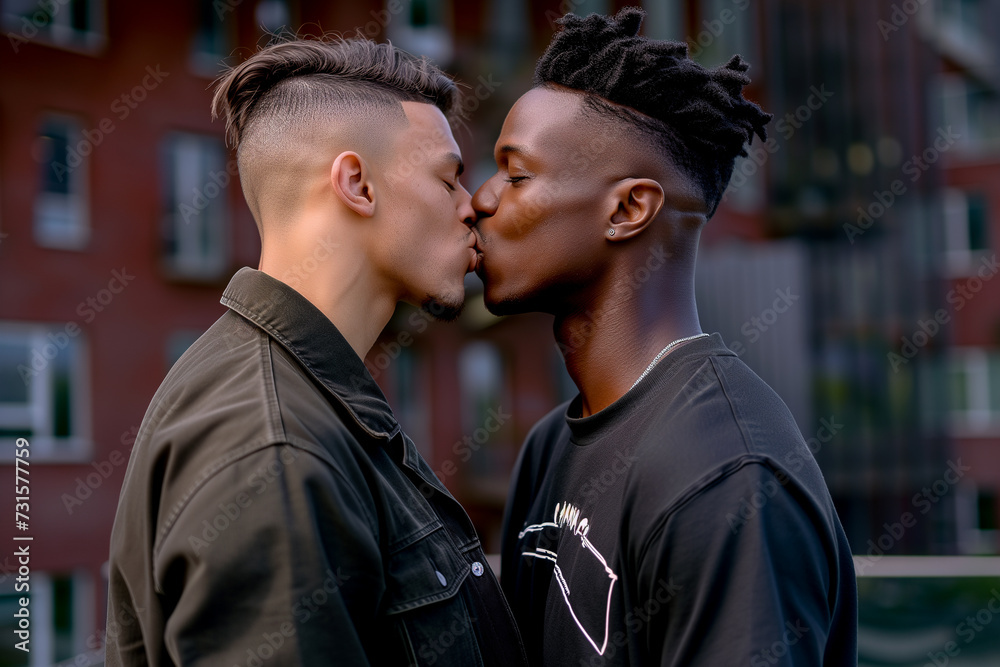 Embracing Diversity Portrait of Homosexual Men Sharing a Loving Embrace