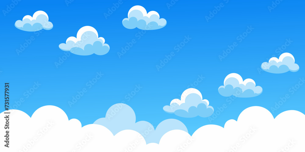 Blue sky with clouds. Vector background. Blue sky with clouds. Vector background.
