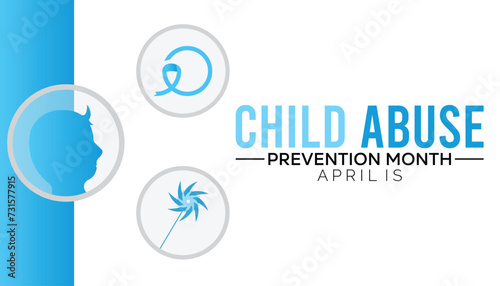Vector illustration on the theme of National Child Abuse Prevention Month observed each year during April banner, Holiday, poster, card and background design.