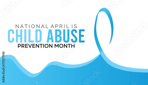 Vector illustration on the theme of National Child Abuse Prevention Month observed each year during April banner, Holiday, poster, card and background design.