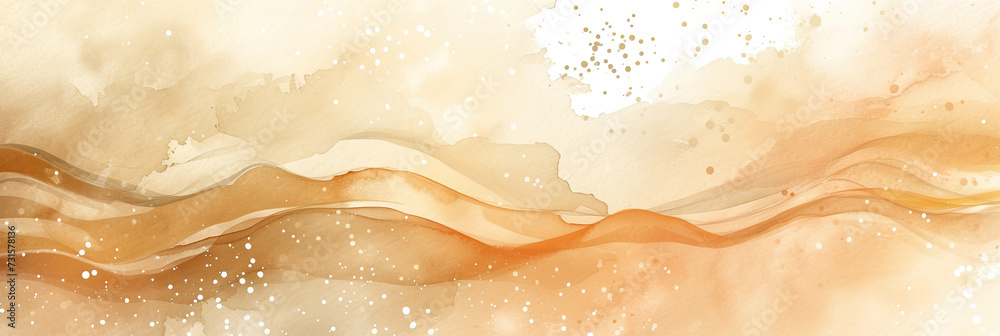 beige ocean water wave copy space for text. Isolated beige, ocean happy cartoon wave for pool party or ocean beach travel. Web banner, backdrop, background graphic baner poster template design