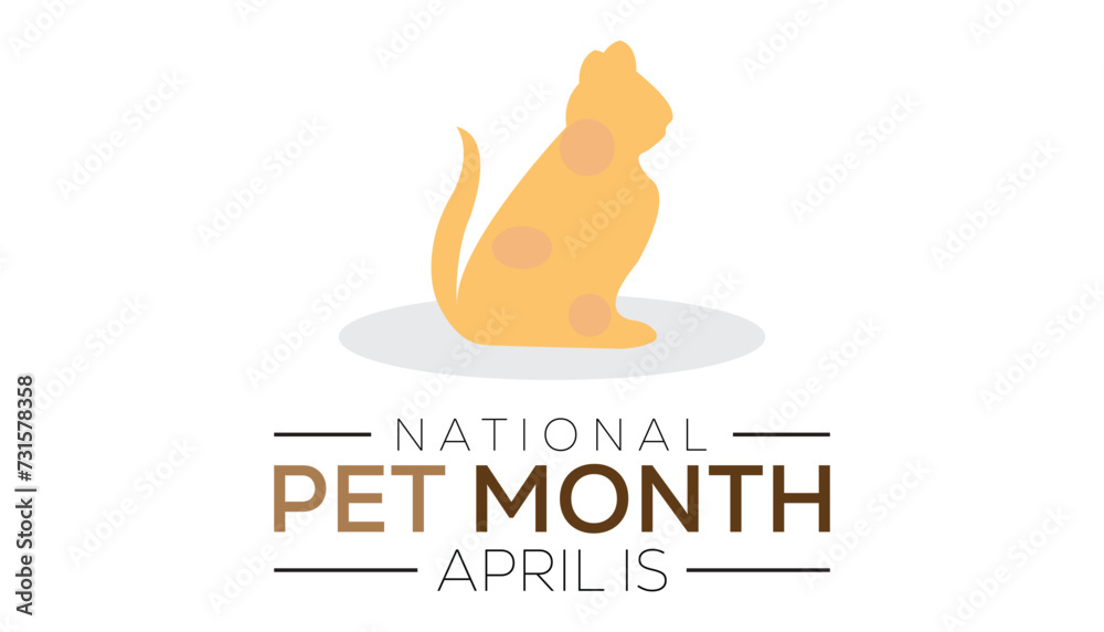 Vector illustration on the theme of National Pet Month observed each year during April banner, Holiday, poster, card and background design. Vector illustration on the theme of National Pet Month observed each year during April banner, Holiday, poster, card and background design.