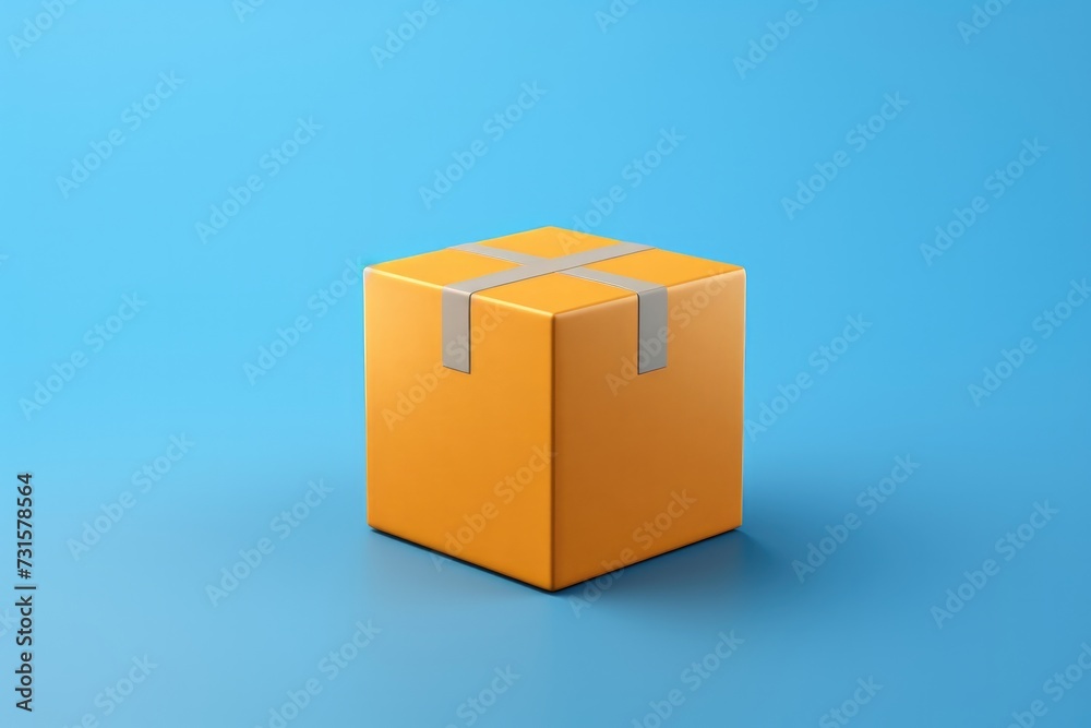 Little cardboard shipping box 3D render icon isolated on clean studio background Little cardboard shipping box 3D render icon isolated on clean studio background