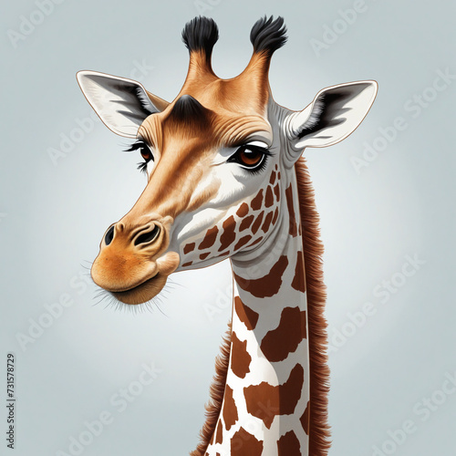Logo illustration of a Giraffe, cute style
