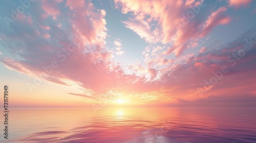 Muted tones of pink and orange mimic a romantic sunset sky.
