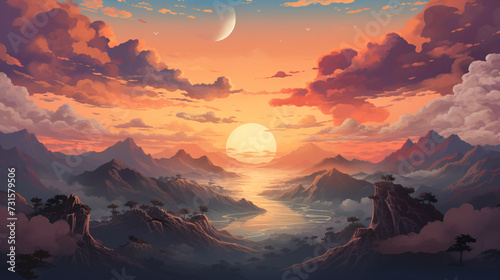 sunrise over the mountains wallpaper 