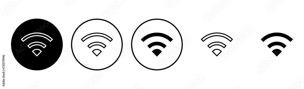 Wifi icon set. signal vector icon. Wireless  icon vector