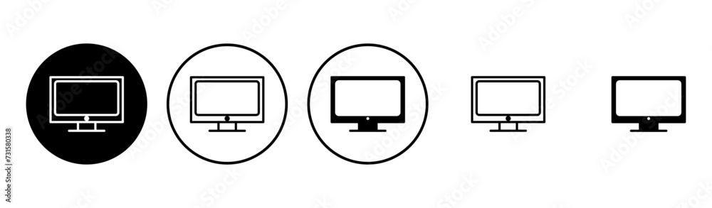 Tv icon set. television icon vector Tv icon set. television icon vector