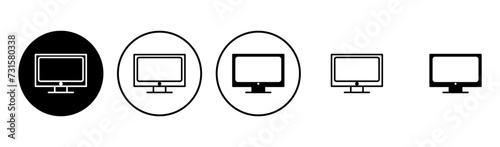 Tv icon set. television icon vector