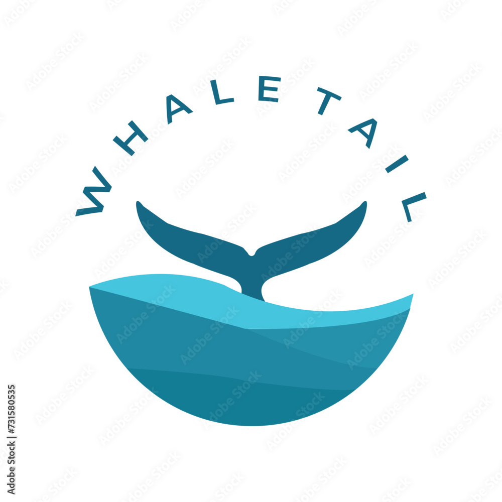 whale tail logo vector illustrator design