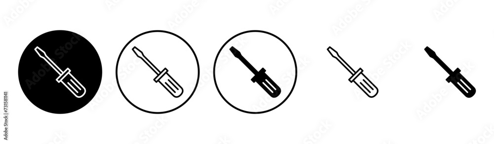 Screwdriver icon set. tools icon vector Screwdriver icon set. tools icon vector