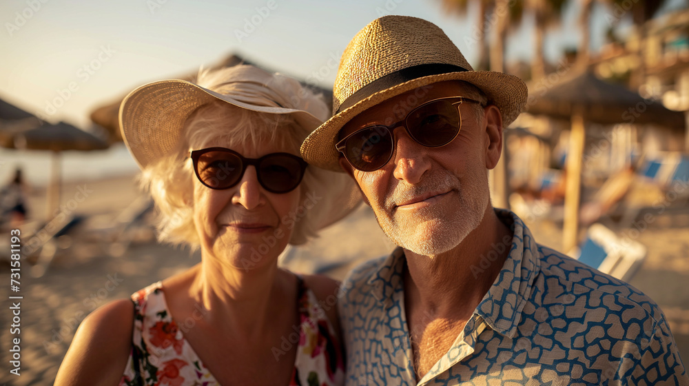 Timeless Togetherness Senior Couple's Beachside Portrait