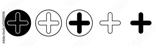 Plus Icon set. Add plus icon