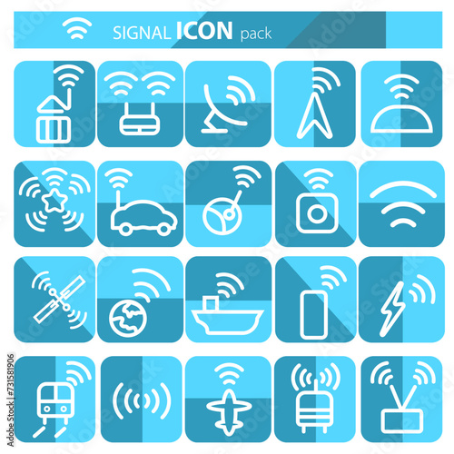 connection signal icon pack vector illustration
