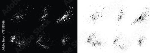 Abstract hand-drawn black and white vector isolated splatter brush stroke blood background set. Hand-painted grunge texture brush background