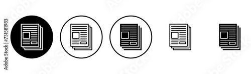 Newspaper icon set. news paper vector sign