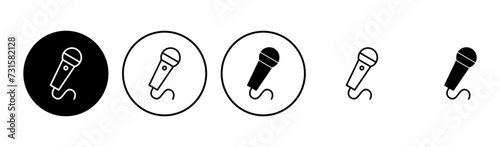 Microphone icon set. karaoke icon vector photo