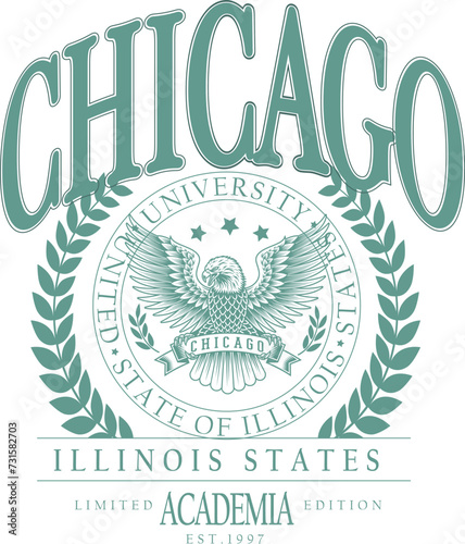 chicago illinois states academia america usa college varcity eagle 
