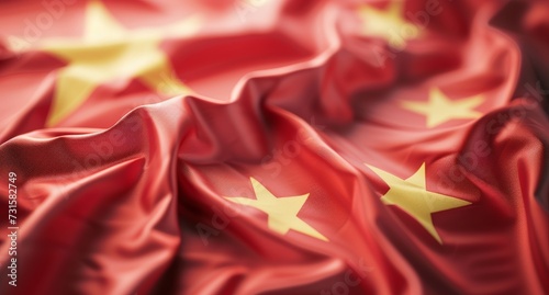 China flag. Chinese flag background. Chinese flag blowing in the wind.