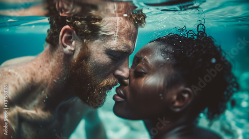 Face-to-Face Below Capturing Love's Depths