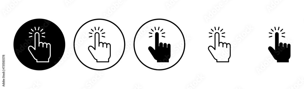Hand click icon set. pointer icon vector. hand cursor icon vector Hand click icon set. pointer icon vector. hand cursor icon vector