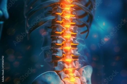 3d rendered medically accurate illustration of a painful lumbar spine concept photo