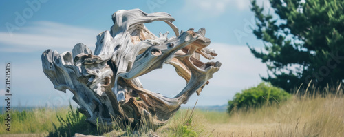 Sculptural Driftwood Artwork - Natural Forms in Landscape