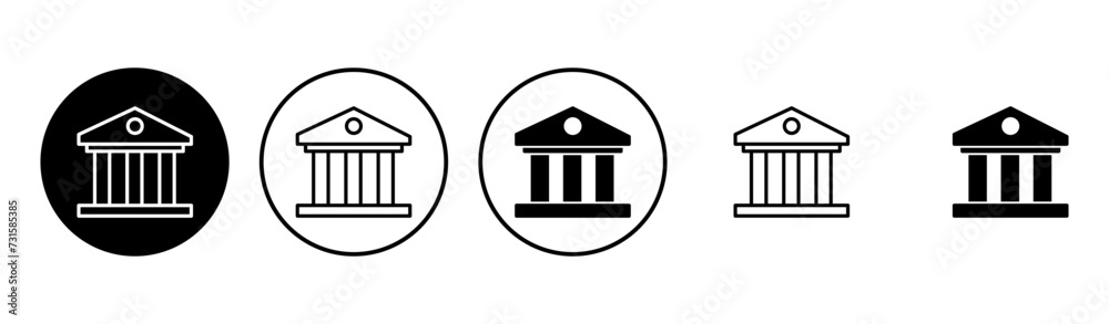 Bank icon set. bank vector icon, museum, university