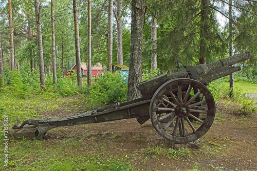 Old war cannon used during World War 2.