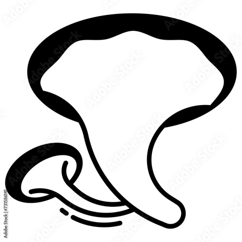 king trumpet mushroom glyph and line vector illustration