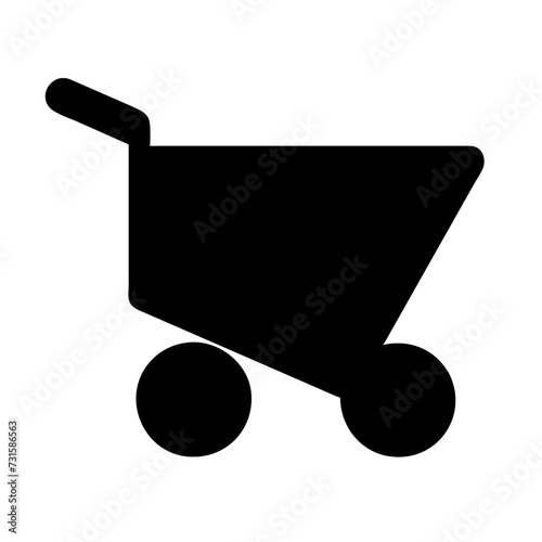 Black Wheelbarrow Silhouette Vector