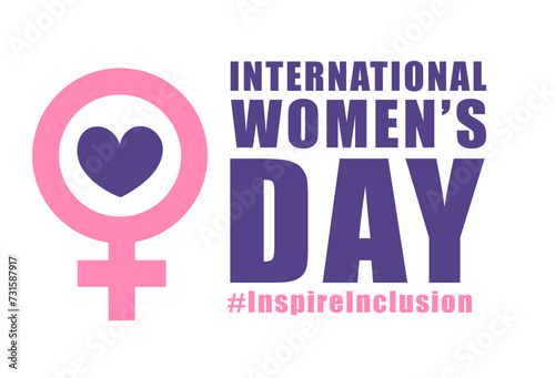 International womens day concept poster. Inspire Inclusion woman illustration background. 2024 women's day campaign theme - InspireInclusion