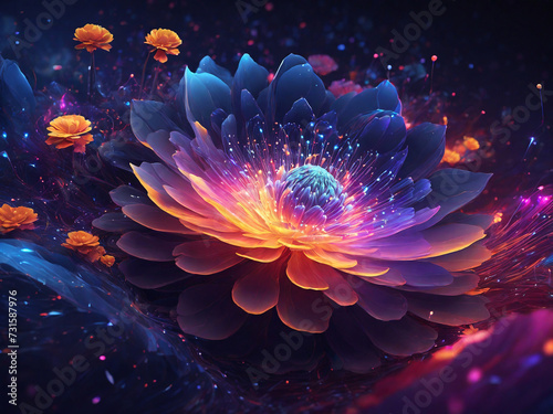 vibrant fractal flower