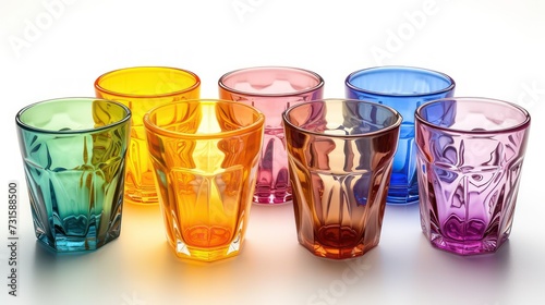 colorful glass isolated on a white background