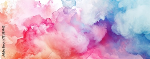 Colorful Smoke Mixture on White Background