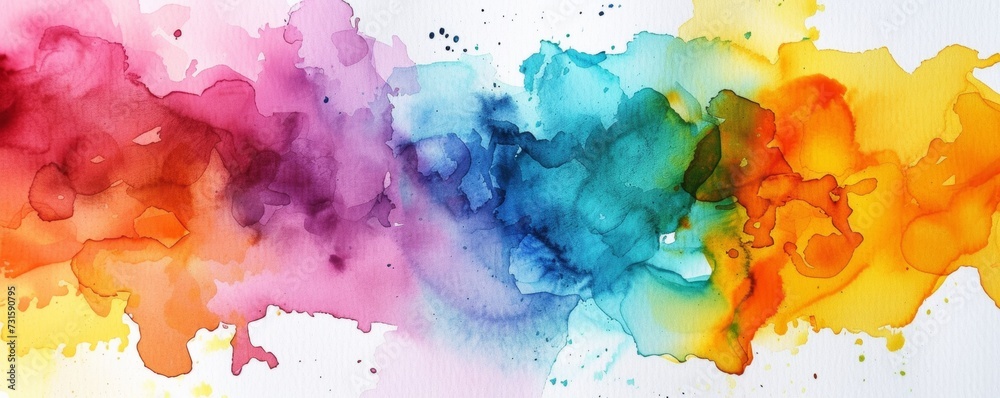 A Painting of Different Colors on a White Background