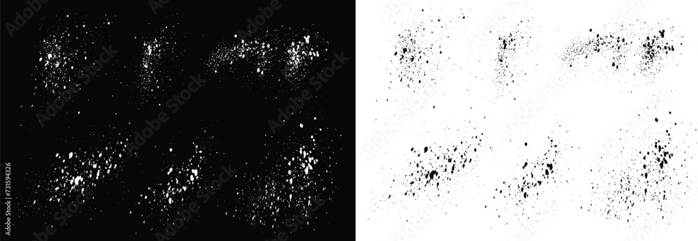 Collection of halloween bloody splatter and black and white vector ...