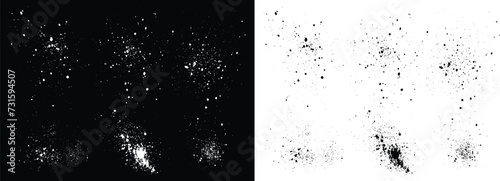 Vector set of black and white blood texture illustrations blot painted art grunge brush stroke illustration set. Various black and white blood paint grunge texture brush spot splatter vector set