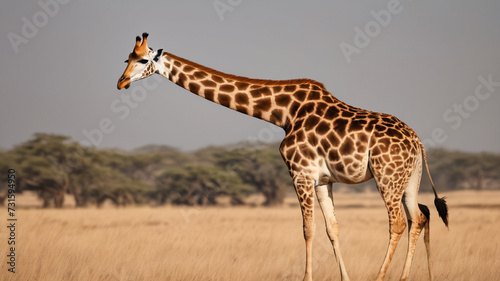  A Giraffe in the Kalahari Desert 