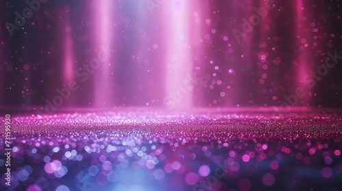 Stage light and pink glitter lights on floor. Abstract background.  © Thanthara