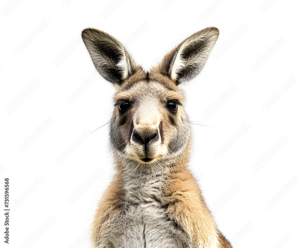 portrait of kangaroo isolated on white